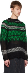 Andersson Bell Black & Green Nordic Sweater