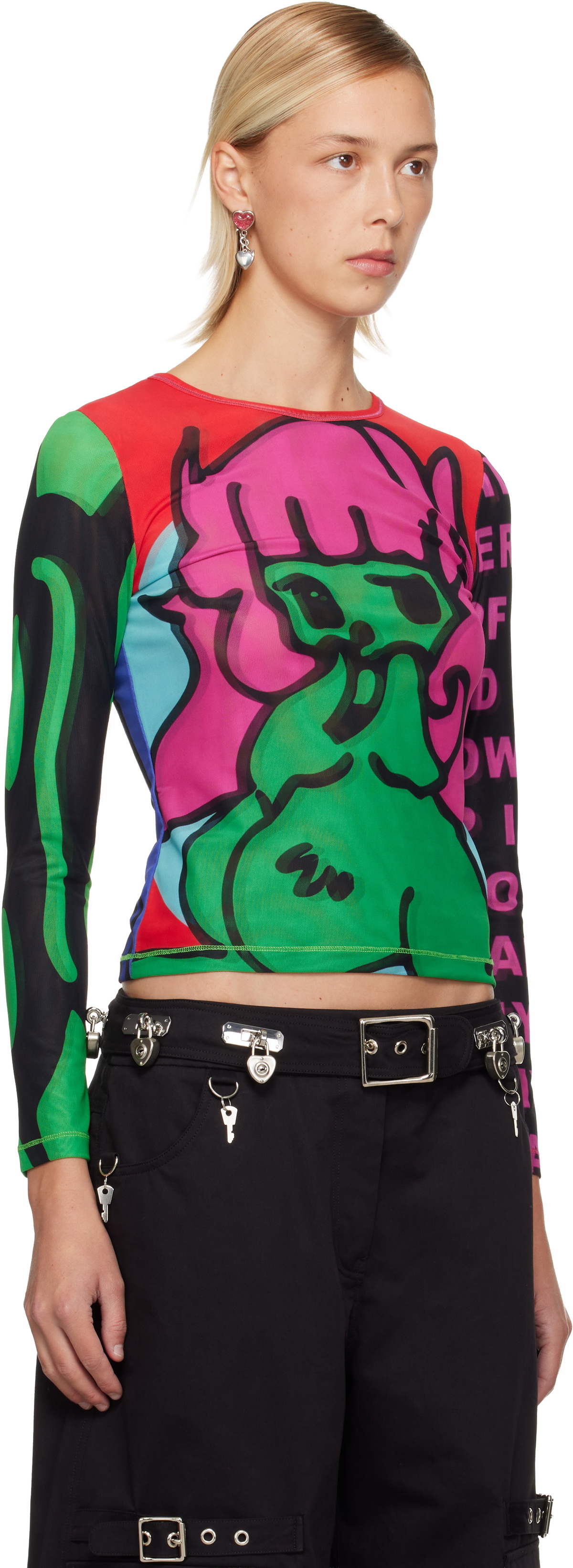 Chopova Lowena Multicolor Tiny Mesh LS T-shirt