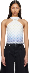 Casablanca Off-White Printed Draped Tank Top