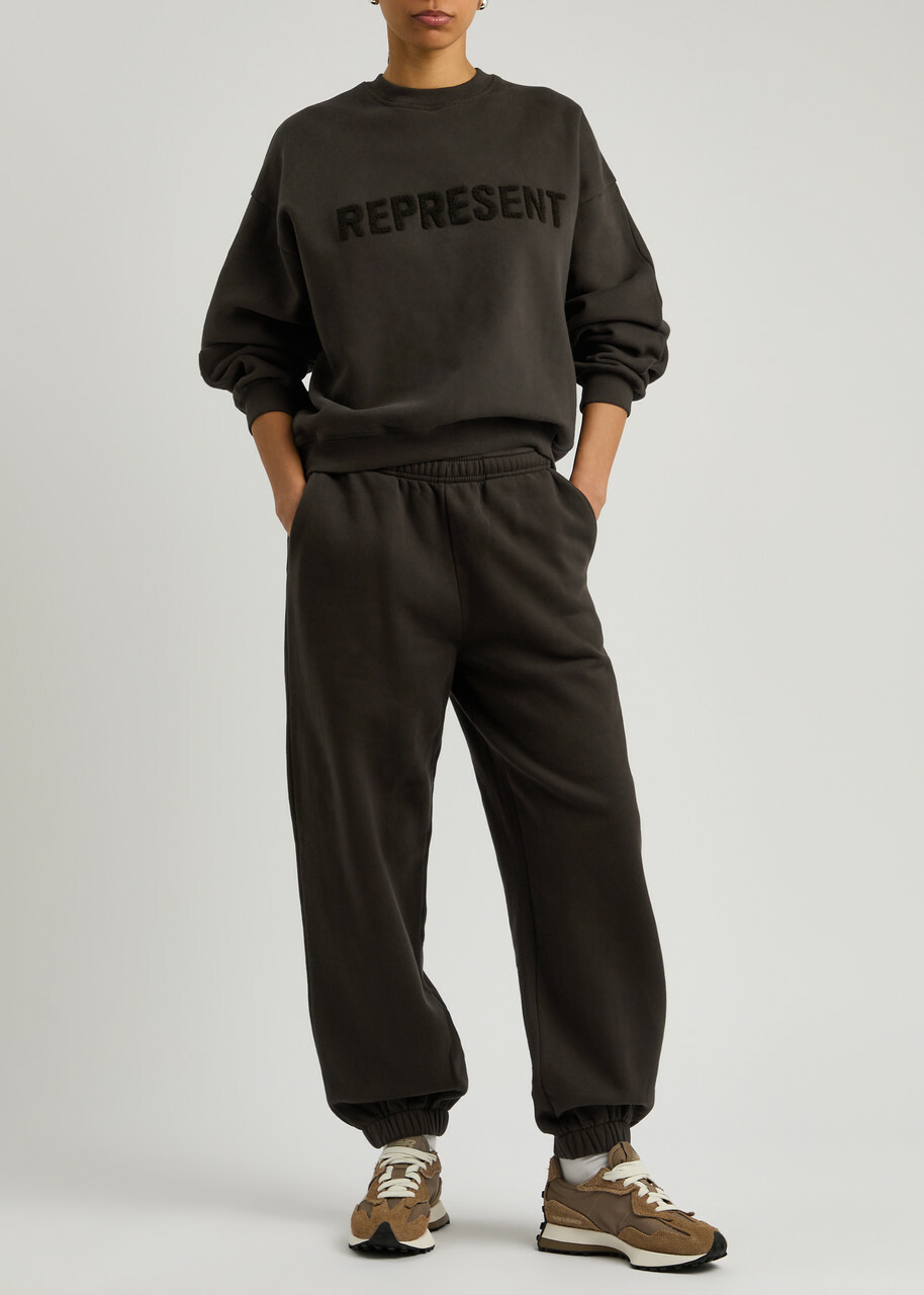 Represent Owners Club Logo Cotton Sweatshirt Chocolate