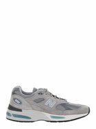 New Balance Grey Low Top Sneakers With Logo Detail In Suede And Tech Fabric Unisex