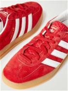 adidas Originals - Gazelle Indoor Leather-Trimmed Suede Sneakers - Red