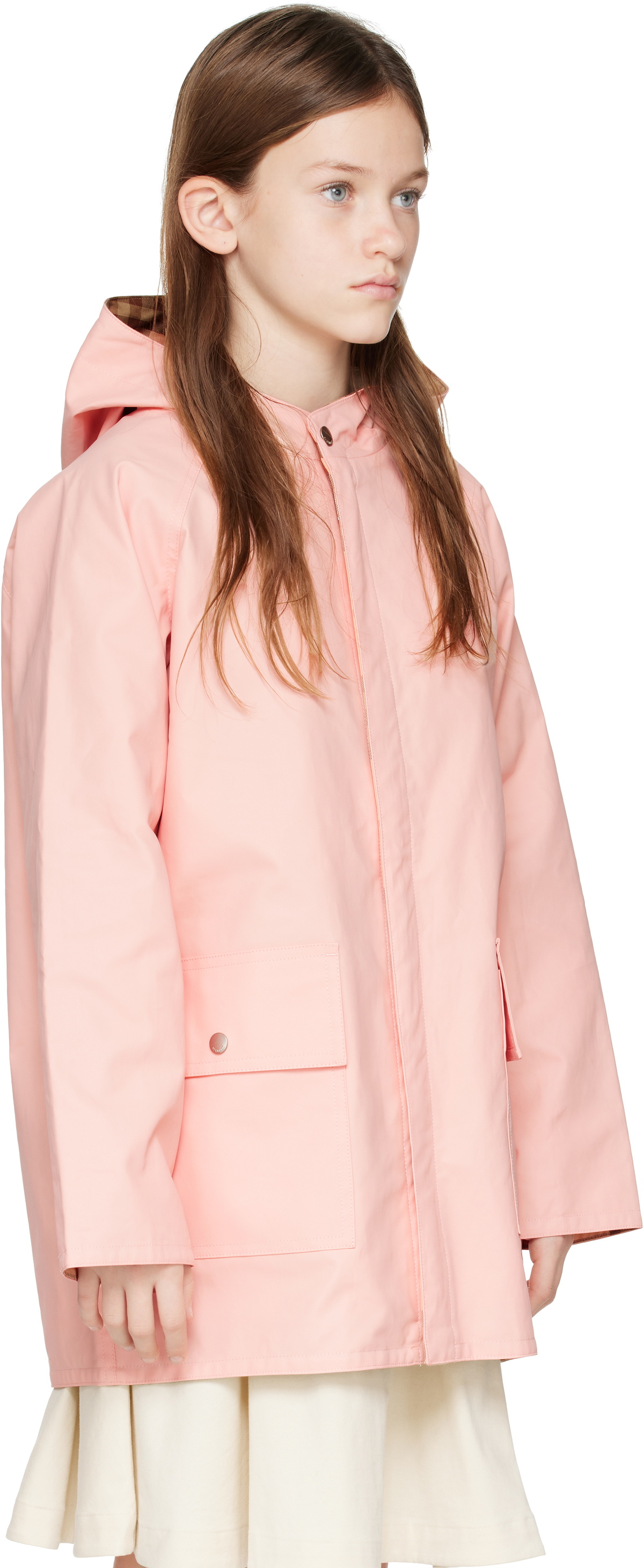 Burberry Kids Pink Check Cotton Reversible Jacket