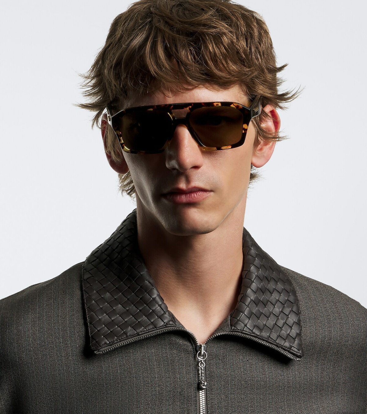 Bottega Veneta Navigator square sunglasses