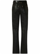 BALMAIN - Belted Leather Straight Pants