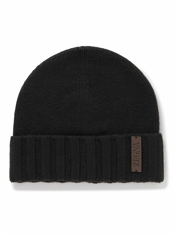 Photo: Zegna - Leather-Trimmed Cashmere Beanie