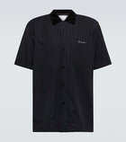 Sacai - Striped twill bowling shirt