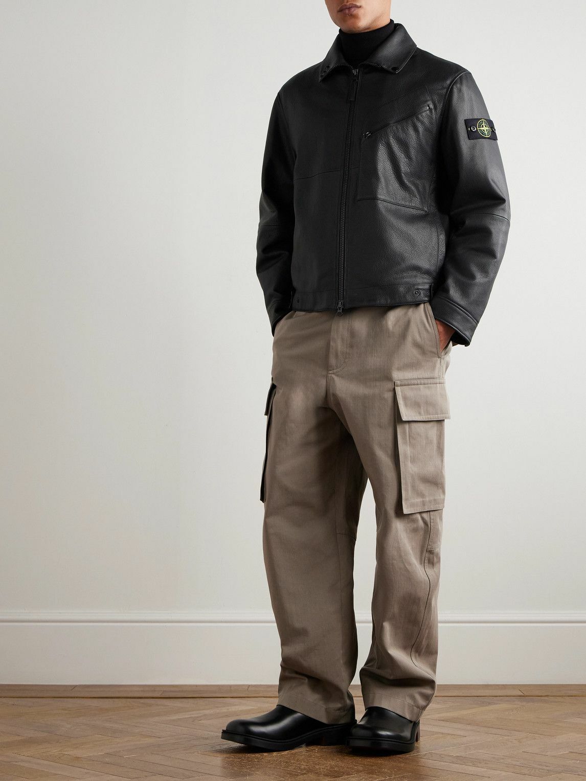 12aw/stone /Leather Flight jacket黒 12aw/stone /Leather Flight jacket黒 Slate & Stone Faux Leather