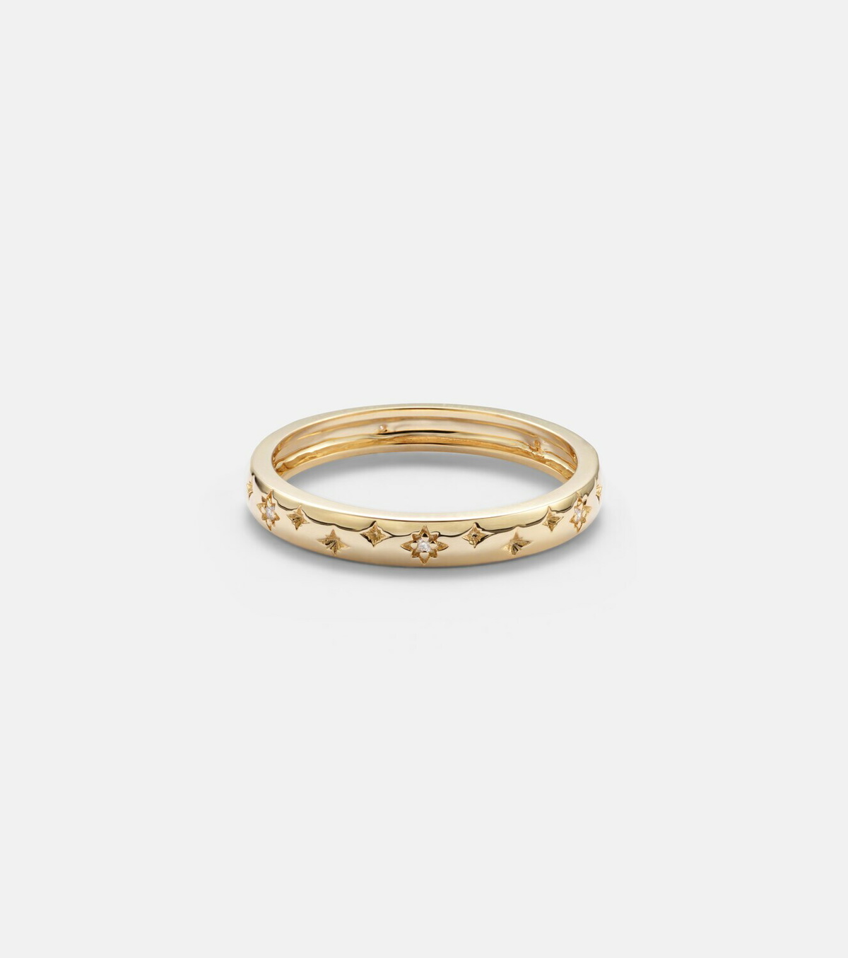 Stone and Strand Northern Star 14kt gold ring with diamonds