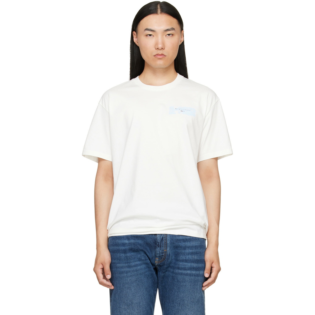 Givenchy White 'Givenchy Paris Paint Print' Cotton T-shirt