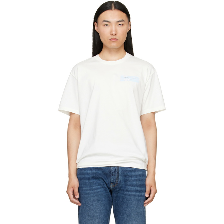 Photo: Givenchy White 'Givenchy Paris Paint Print' Cotton T-shirt