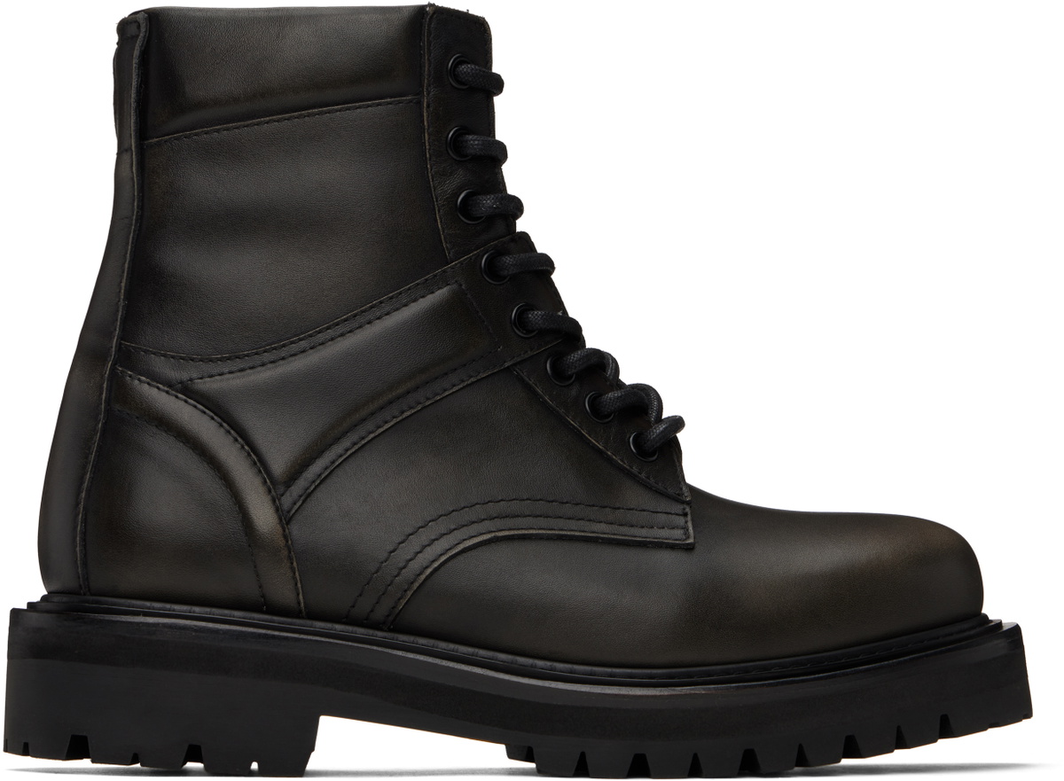 Juun.J Black Vibram Sole Military Boots Juun.J
