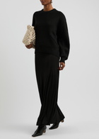 Helmut Lang Semi-sheer Jersey Maxi Skirt Black
