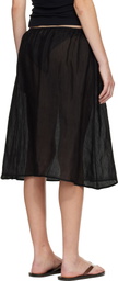 Matteau Black Sheer Midi Skirt
