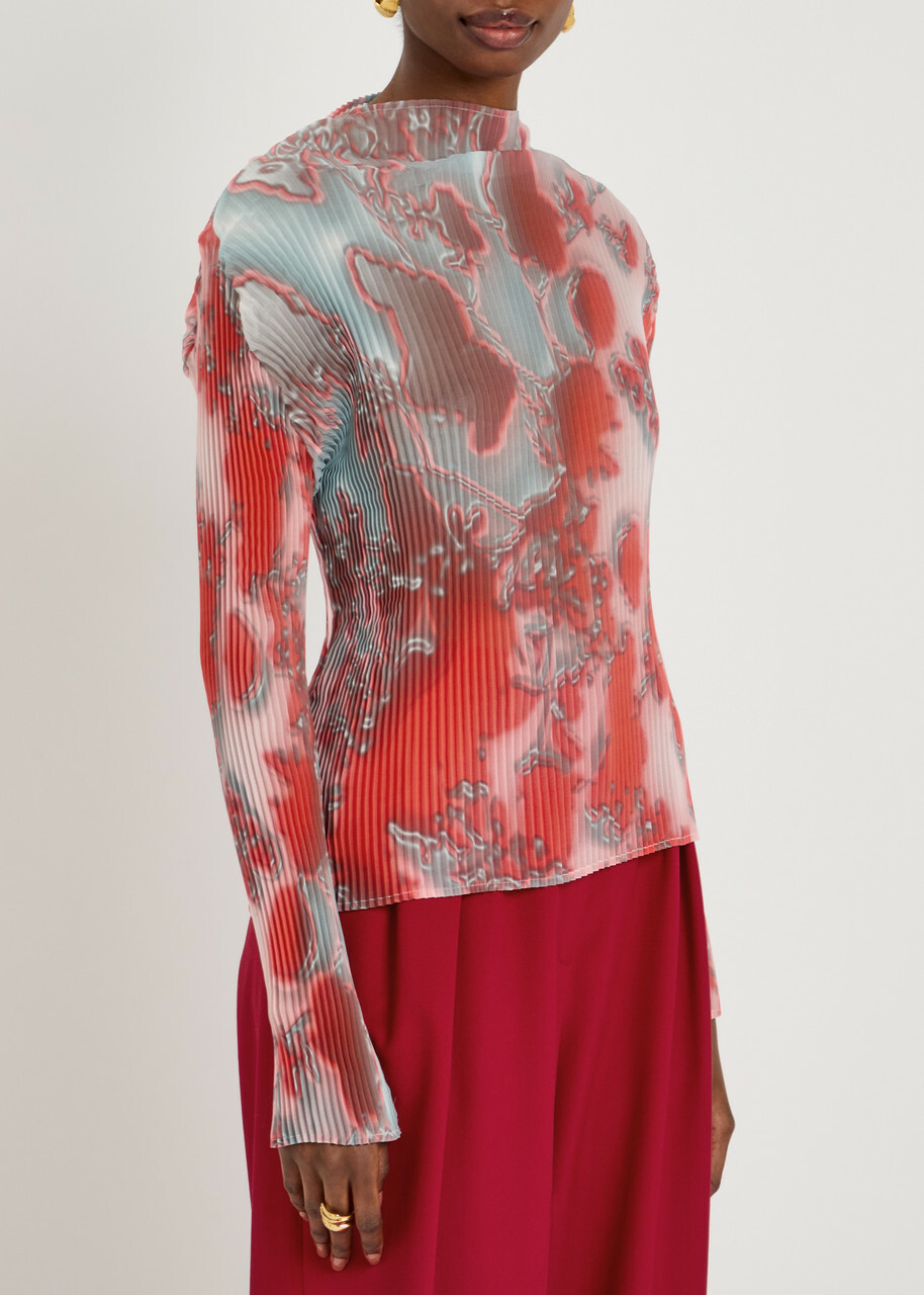 Julia Heuer Lee Pleated Chiffon top - Red - One Size