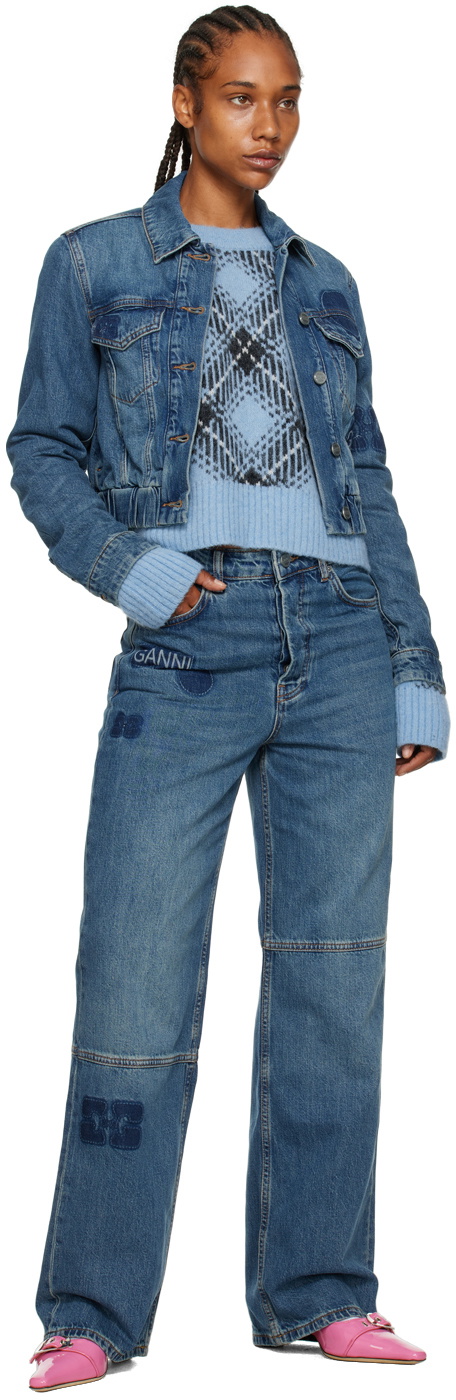 GANNI LEOPARD PRINTED IZEY JEANS