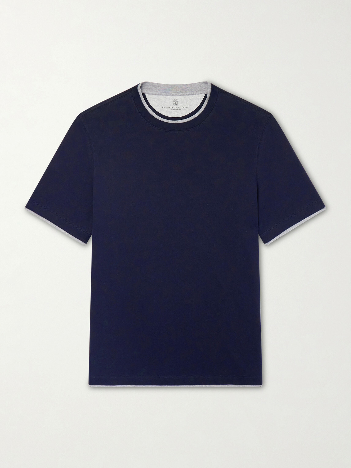 Brunello Cucinelli - Layered Cotton-Jersey T-Shirt - Blue