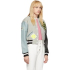 Opening Ceremony Grey Shrunken Varsity Jacket