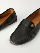Versace - Logo-Embellished Leather Penny Loafers - Black
