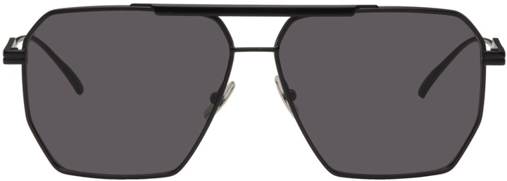 Photo: Bottega Veneta Black Aviator Sunglasses