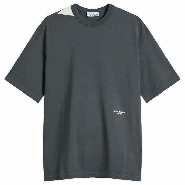 Photo: Stone Island Men's Marina Small Logo T-Shirt in Lead Grey