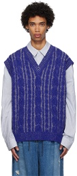 Juun.J Blue Cable Knit Vest