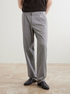 Oliver Spencer - Morton Straight-Leg Pleated Checked Cotton-Blend Suit Trousers - Gray