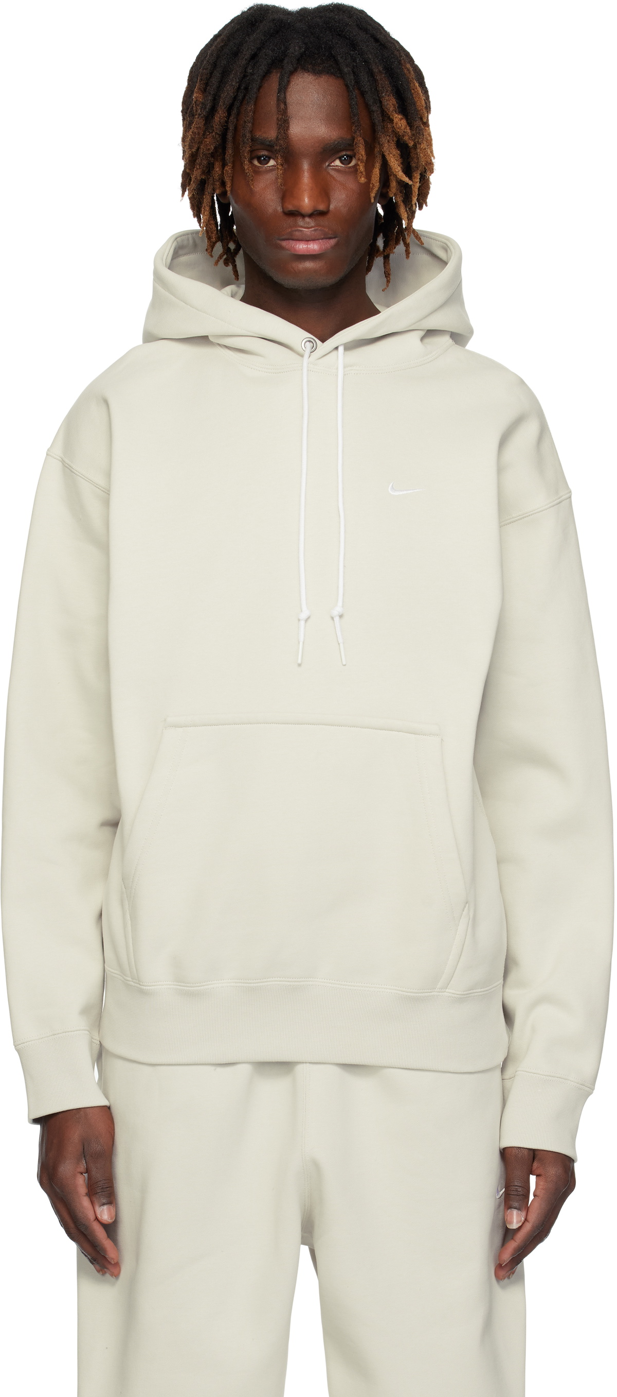 nike swoosh hoodie beige
