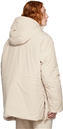 Off-White Beige Padded Drawstring Jacket