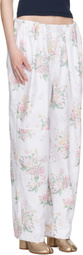 OPEN YY White Full Gather Floral Trousers