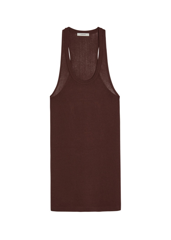 Photo: Lemaire Scoop-neck Fine-knit Mini Dress Brown
