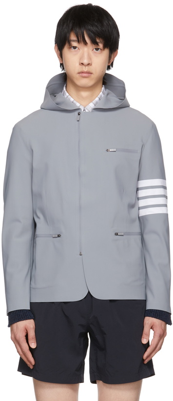 Photo: Thom Browne Grey Lightweight Tech Jacket