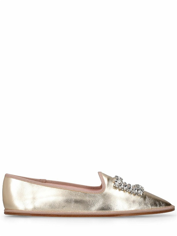 Photo: ROGER VIVIER - 10mm Friulane Leather & Silk Loafers