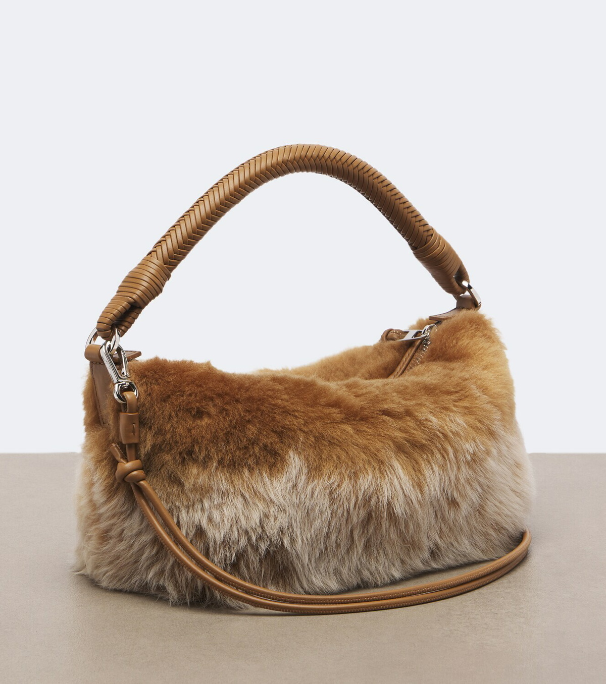 Loewe Cala Mini shearling top-handle bag