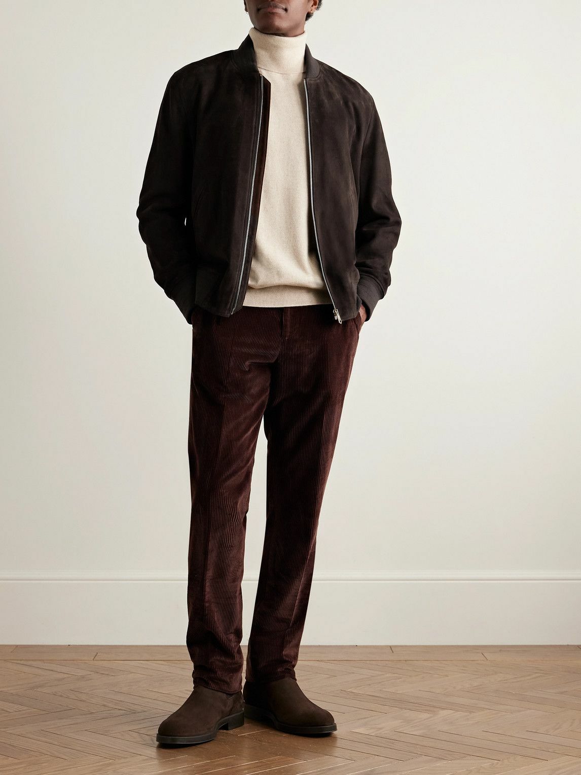 Paul Smith - Suede Bomber Jacket - Brown