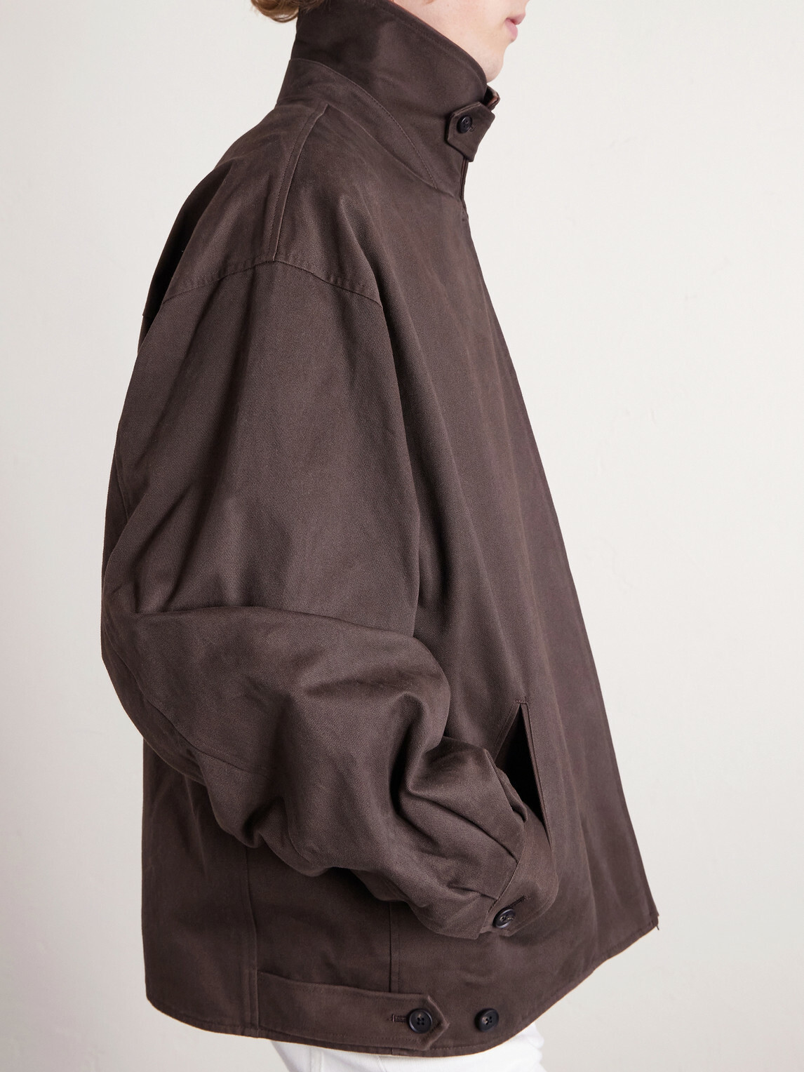 ssstein - Leather-Trimmed Cotton Jacket - Brown