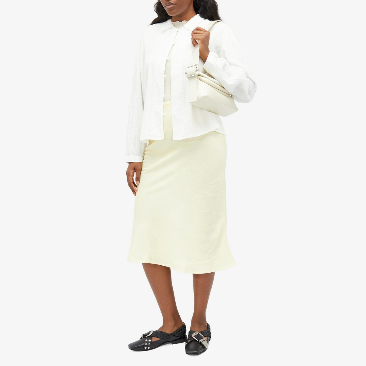 Baserange Women's Dydine Midi Skirt in Sophia Yellow Baserange