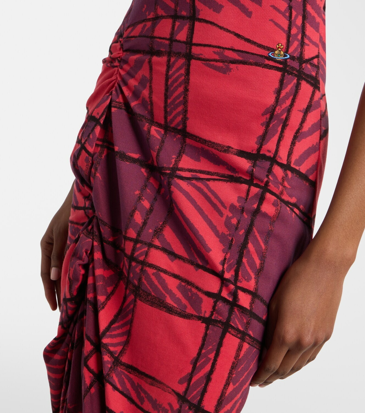 Vivienne Westwood Long Monday checked cotton polo dress