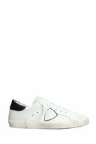 Philippe Model Prsx Low Sneakers In White Suede And Leather