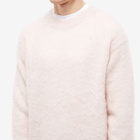 Auralee Men's Brushed Mohair Crew Knit in Light Pink