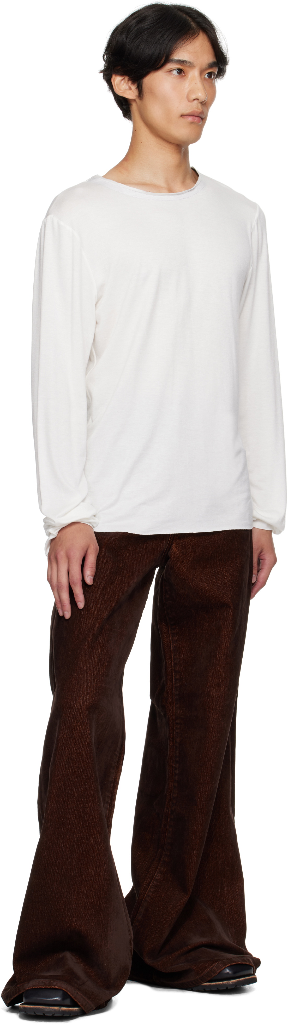 COÛT DE LA LIBERTÉ Brown Victor Suede Twill Wide Leg Trousers