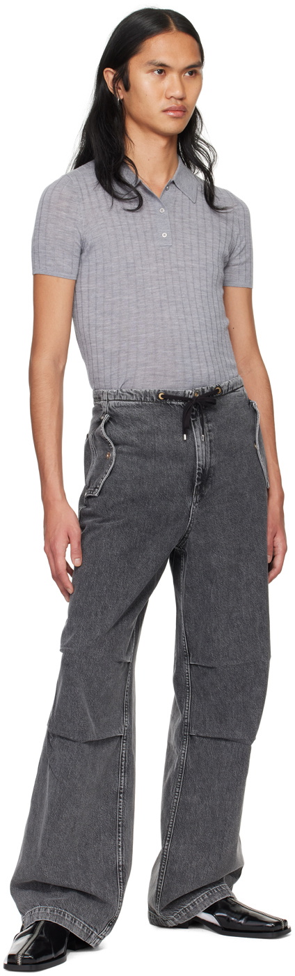 Dion Lee Gray Button Polo