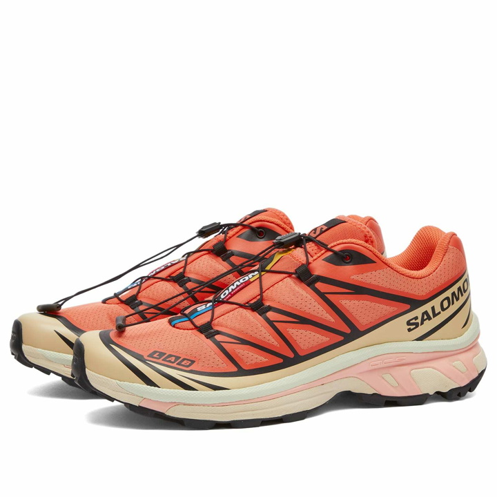 Photo: Salomon XT-6 Sneakers in Living Coral/Black/Cement
