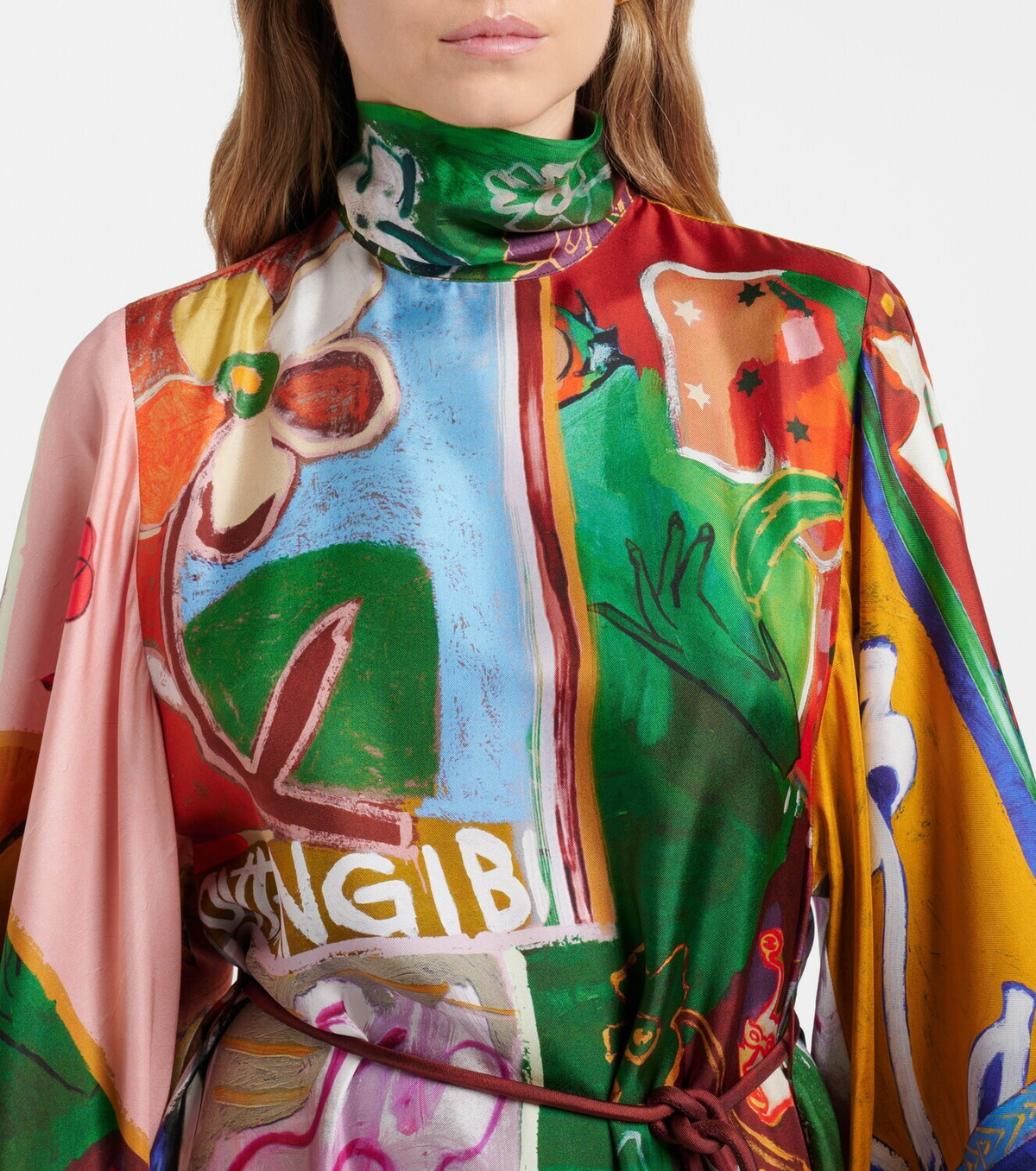 Alémais x MLAK Tangible Love printed silk maxi dress
