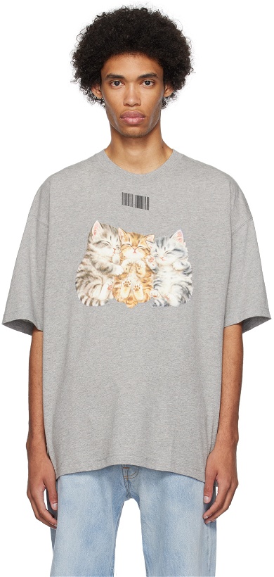 Photo: VTMNTS Gray Cute Cat T-Shirt