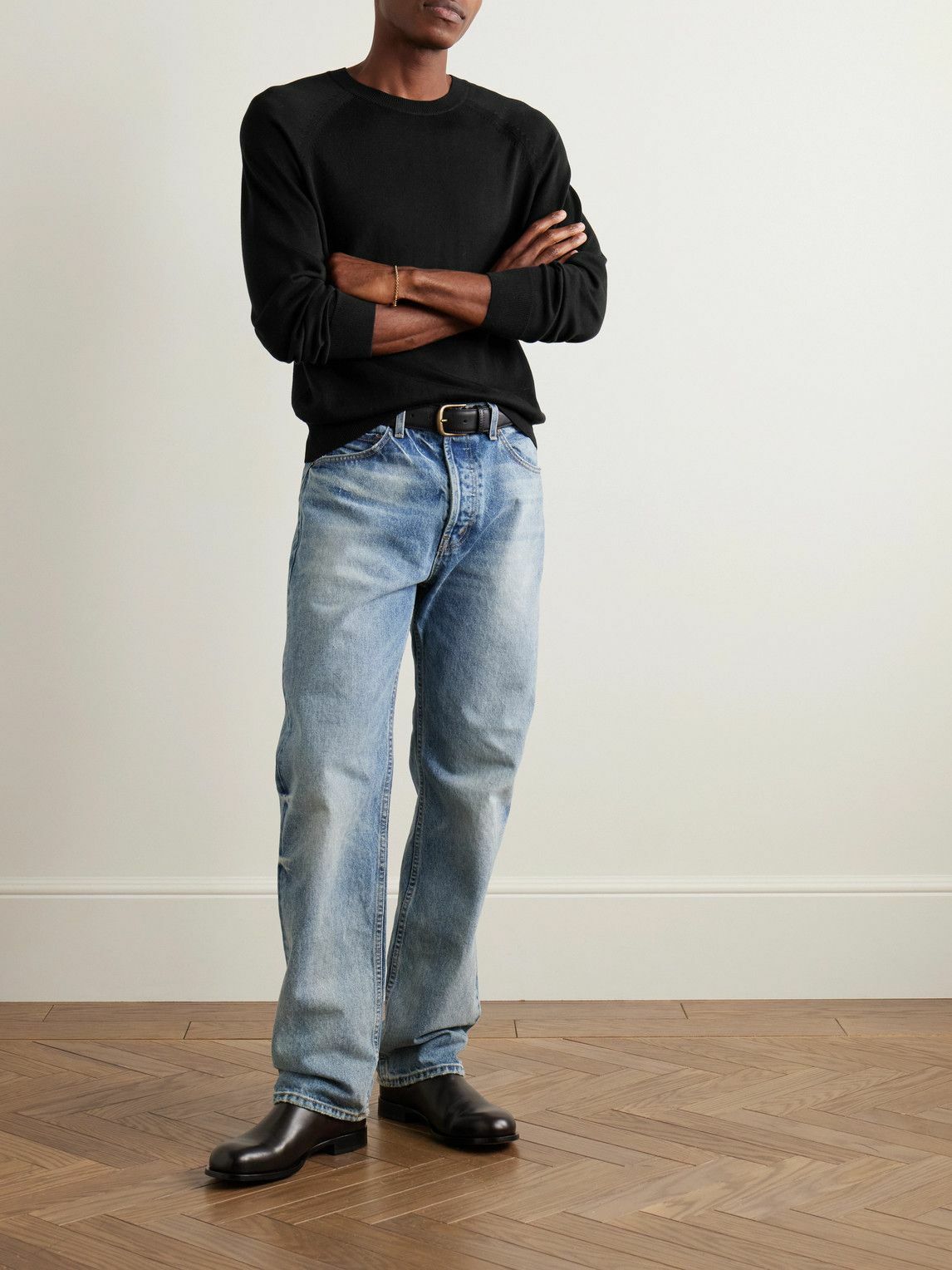 Nili Lotan - Reggie Silk and Cotton-Blend Sweater - Black