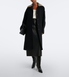 Róhe Calf hair-trimmed virgin wool coat