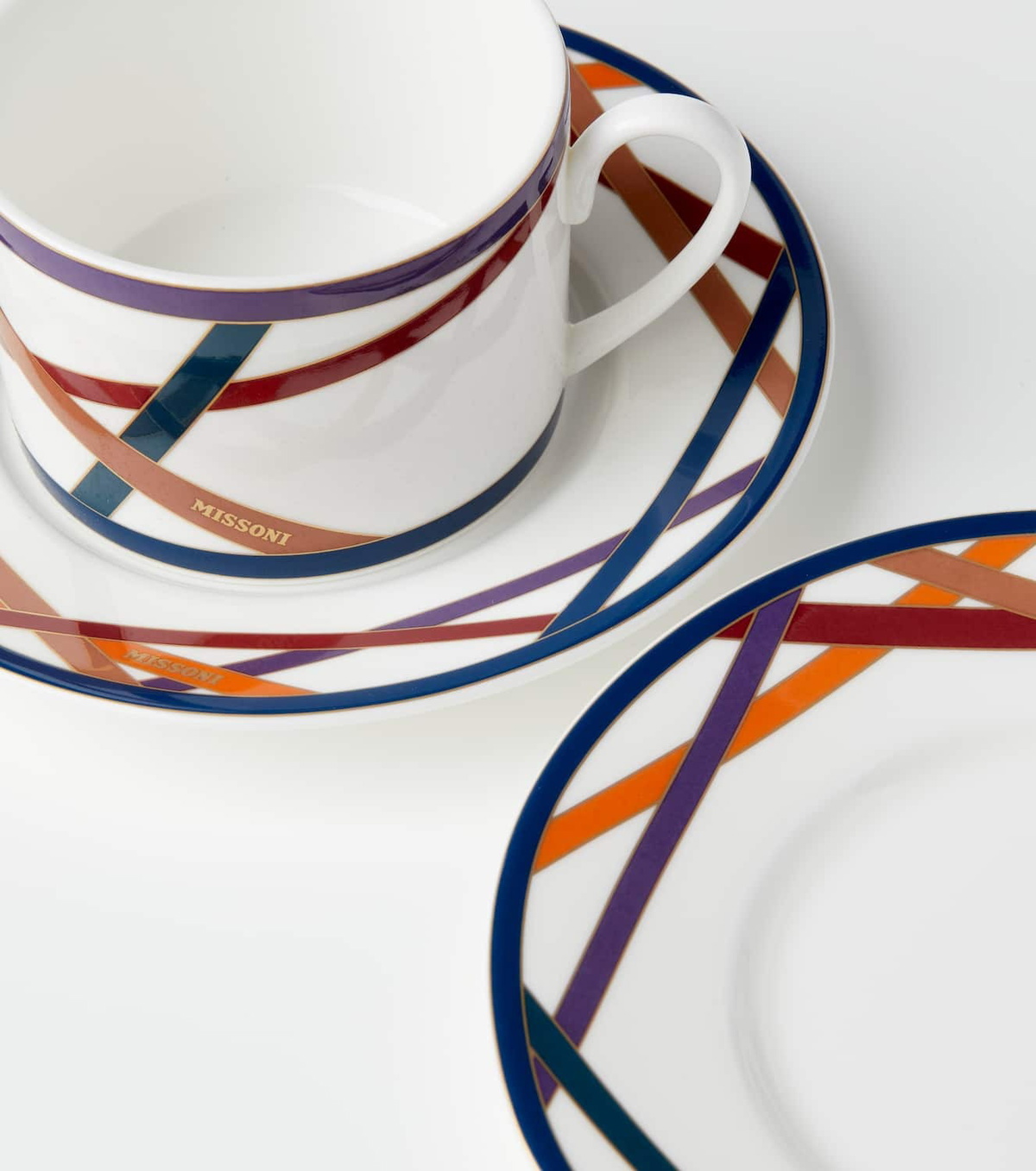 Missoni Nastri set of 2 teacups and saucers