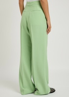 Erdem Wide-leg Twill Trousers Light Green