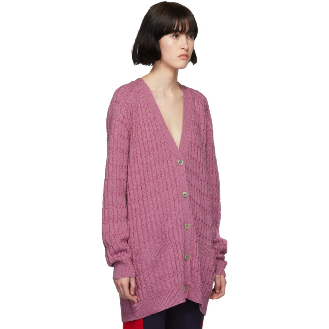Gucci Pink Lurex Oversized Cardigan Gucci